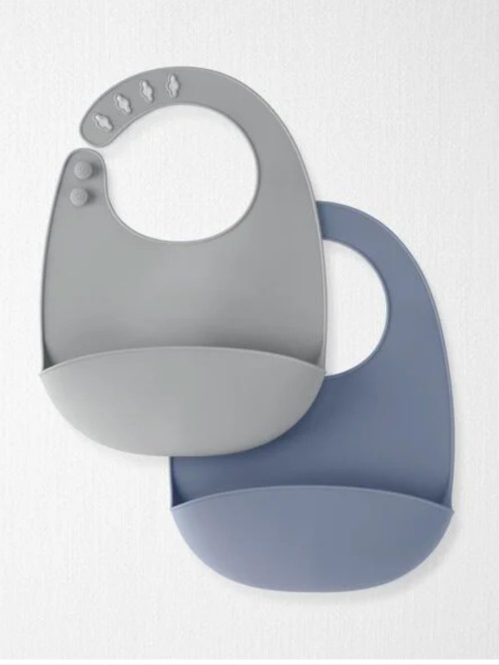 NWT Little Planet Carter's Silicone Baby Bibs (SET of 2: Gray and Blue)
